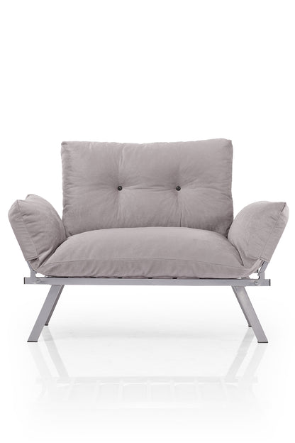 Alora Metal Legs Futon Love seat - Gray