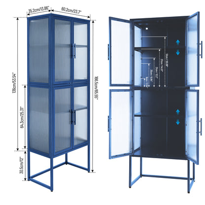 Nera II Tempered Glass Cabinet - Blue