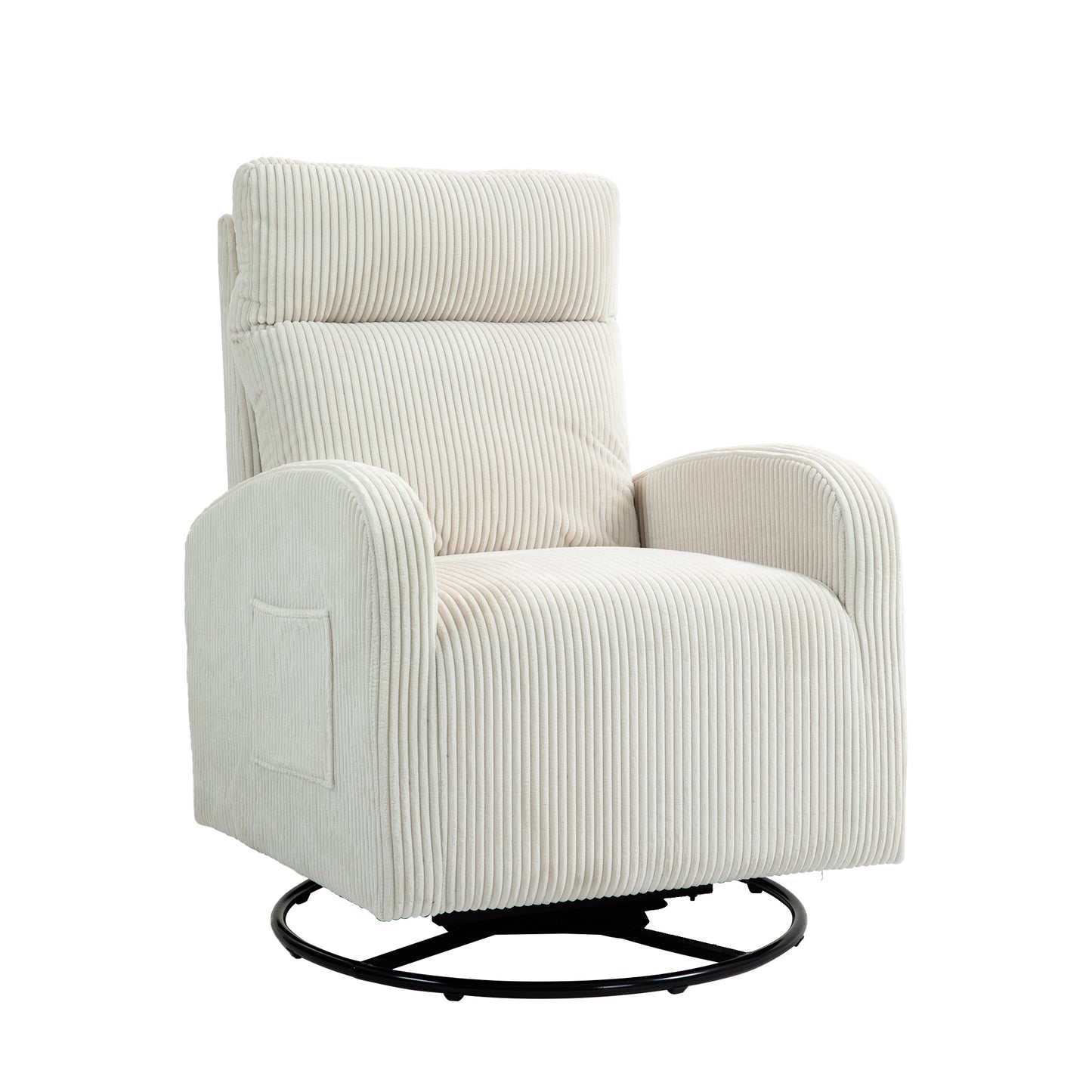 JiaDa Upholstered Swivel Rocking Chair - Beige