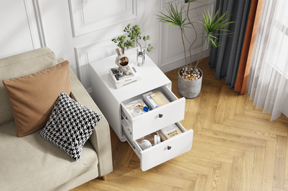 Jif Modern Nightstand With 2 Drawers - White