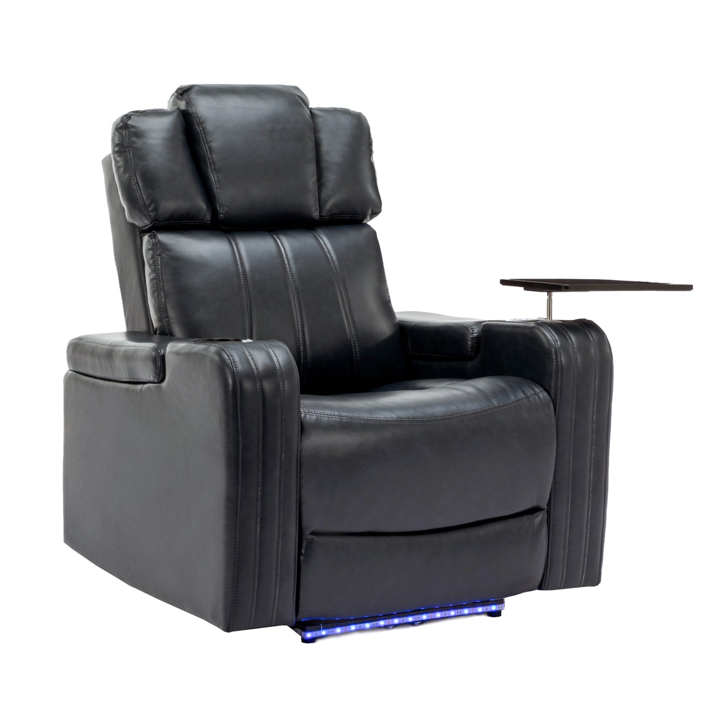 Xavier PU Leather Power Recliner - Black