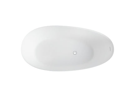 Relaxa 71" Solid Surface Freestanding  Bathtub  -  Matte White