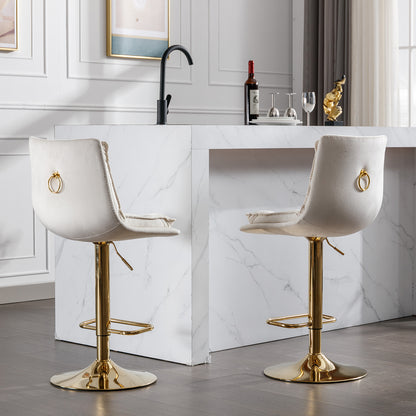 Valor Swivel Bar Stools - Cream Set of 2