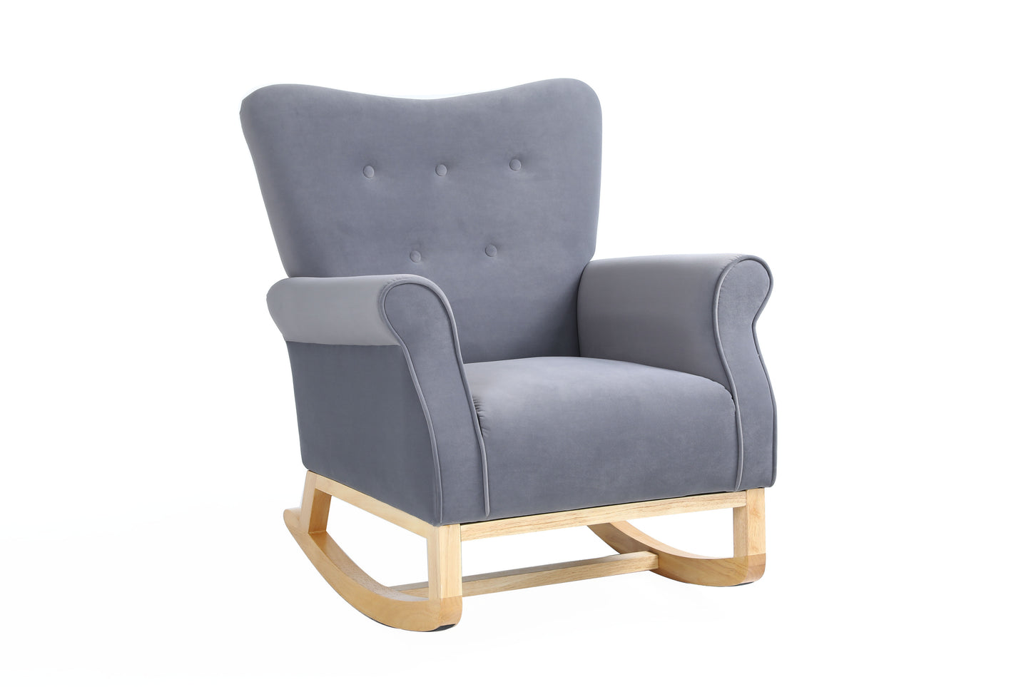 Jarvis Velvet Rocking Chair - Gray