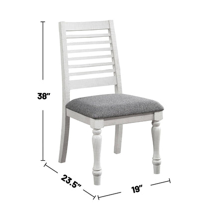 Vega Padded Fabric Dining Chairs (Set of 2) - Antique White