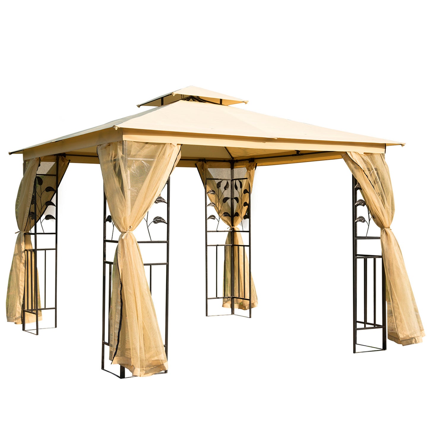 Vada 10 x 10 ft Metal Patio Gazebo - Beige