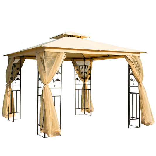 Vada 10 x 10 ft Metal Patio Gazebo - Beige