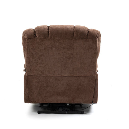 Mia Heat Massage Chenille Power Lift Recliner Chair - Brown