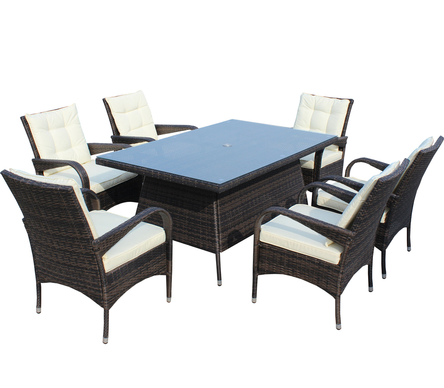 Lugo 7 Pc Patio Rectangular Dining Set