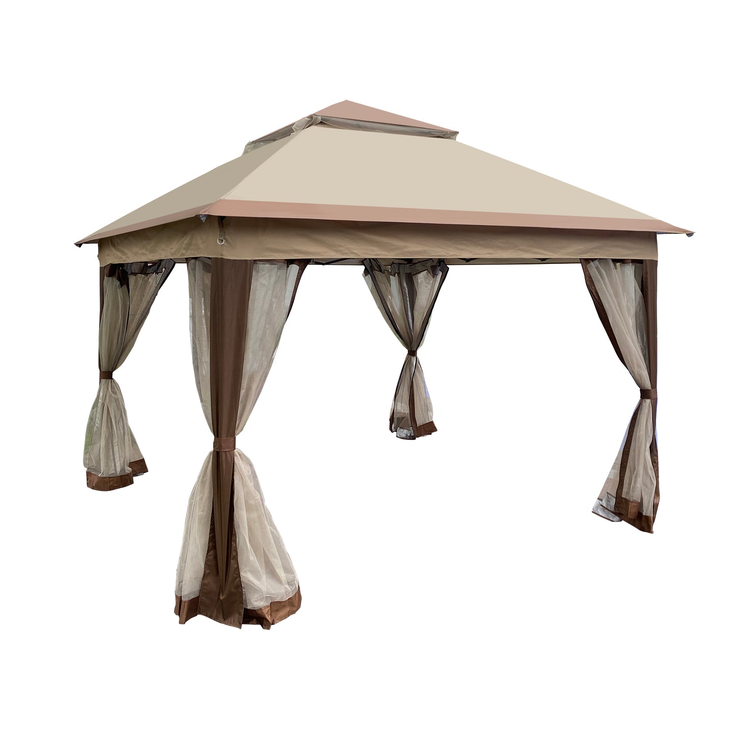 Nita 11 x 11 ft Outdoor Gazebo Canopy - Coffee