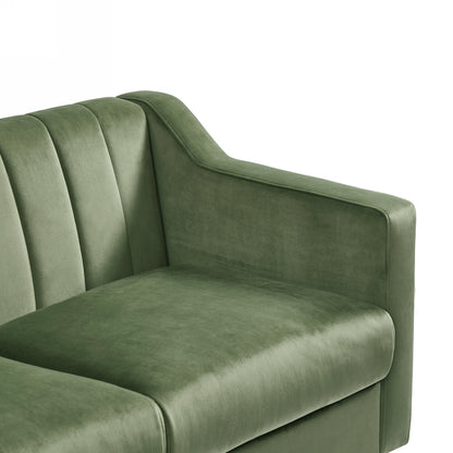 Jericho Convertible Velvet Sofa Bed - Green