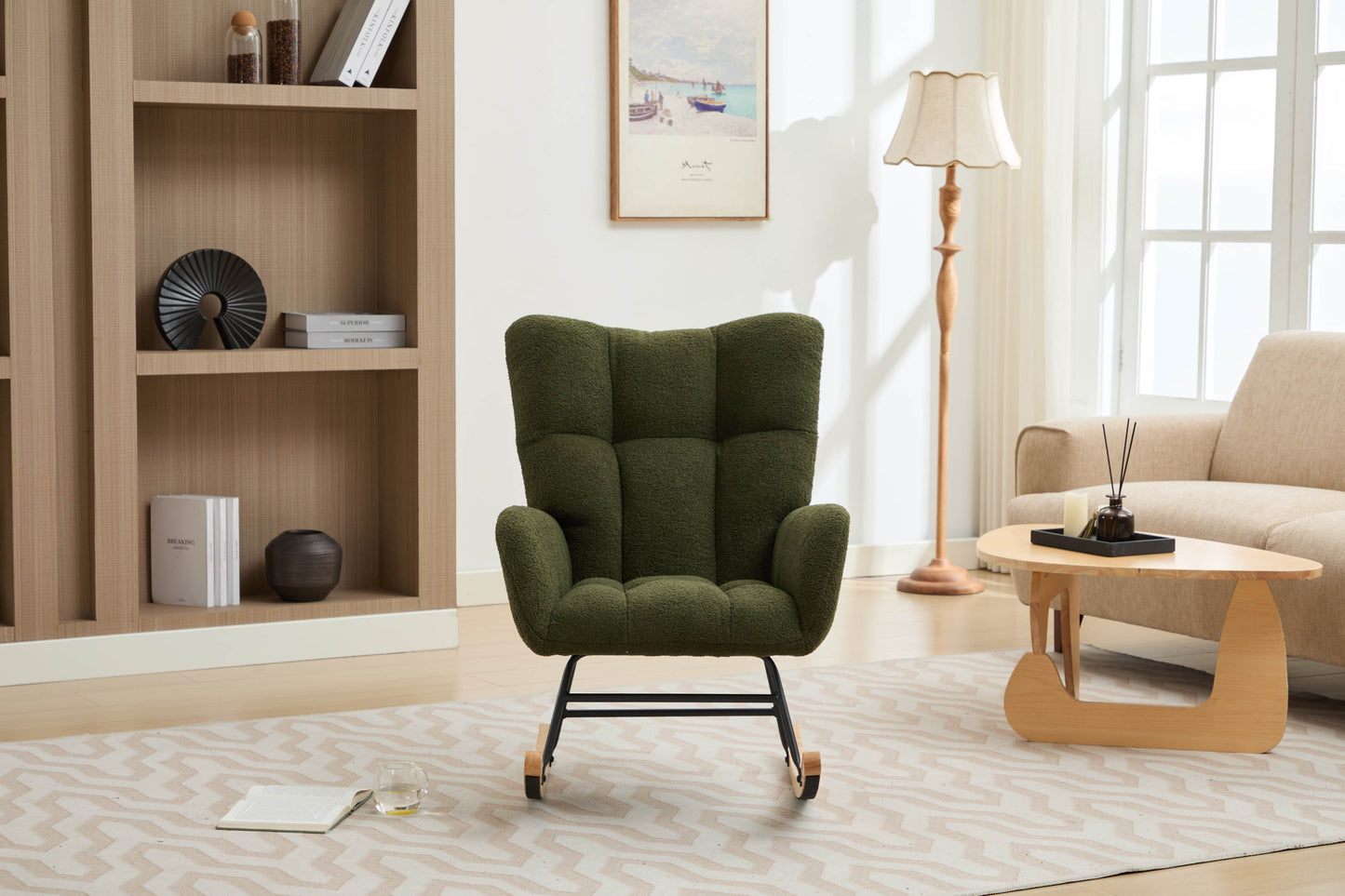 Hari Modern Nursery Rocking Chair - Dark Green