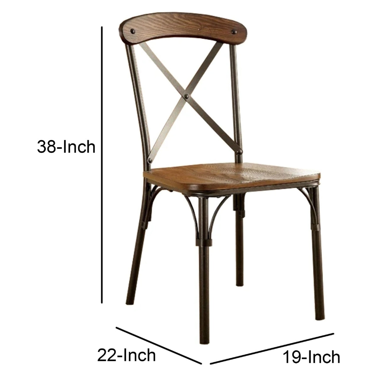 Celestia Dining Chairs Metal Frame (Set of 2) - Natural