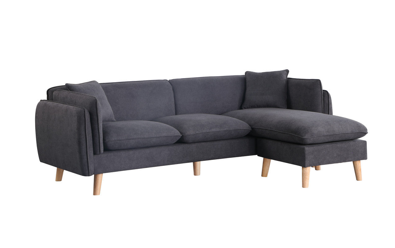 Brayden Fabric Sectional Sofa Chaise - Dark Gray