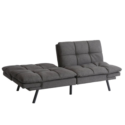 Koa Modern Convertible Memory Foam Futon Sofa Bed - Dark Grey