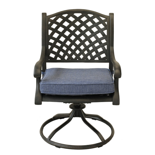 Mico Patio Dining Armchair With Cushion (Set of 2) - Navy Blue