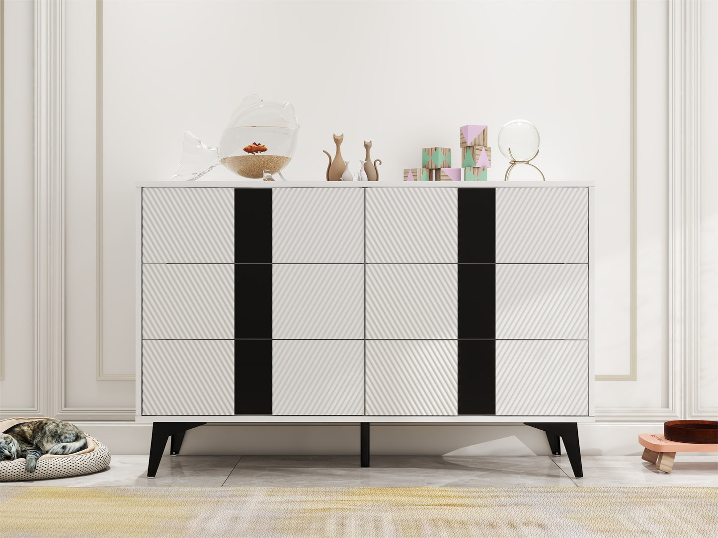 Tasha 6-drawers dresser cabinet - White