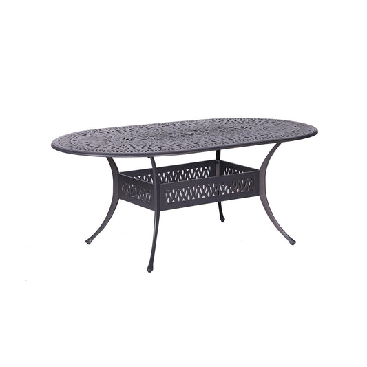 Tararo Patio Oval Table - Gunmetal