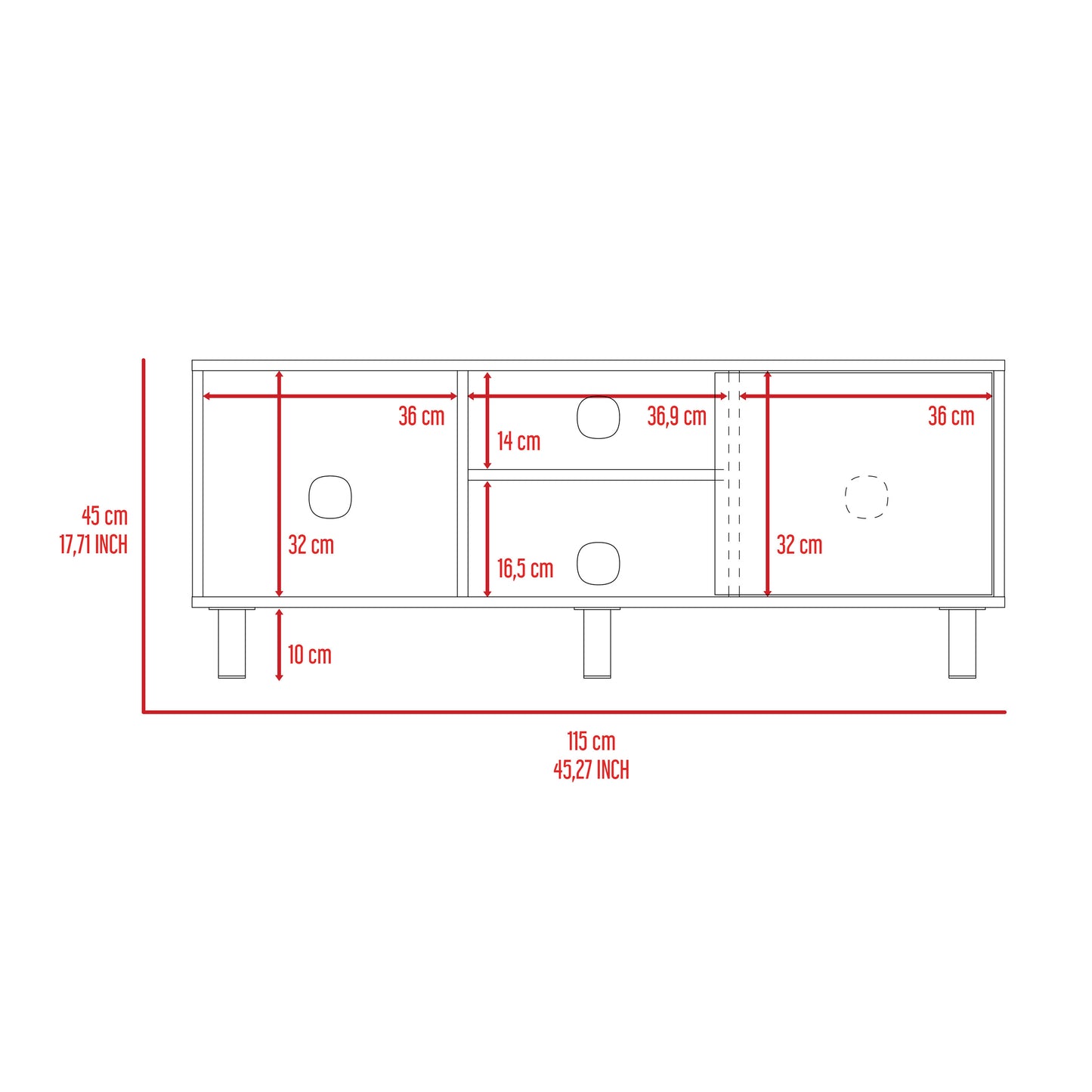 Harrison 3-Shelf Rectangle TV Stand - Light Oak