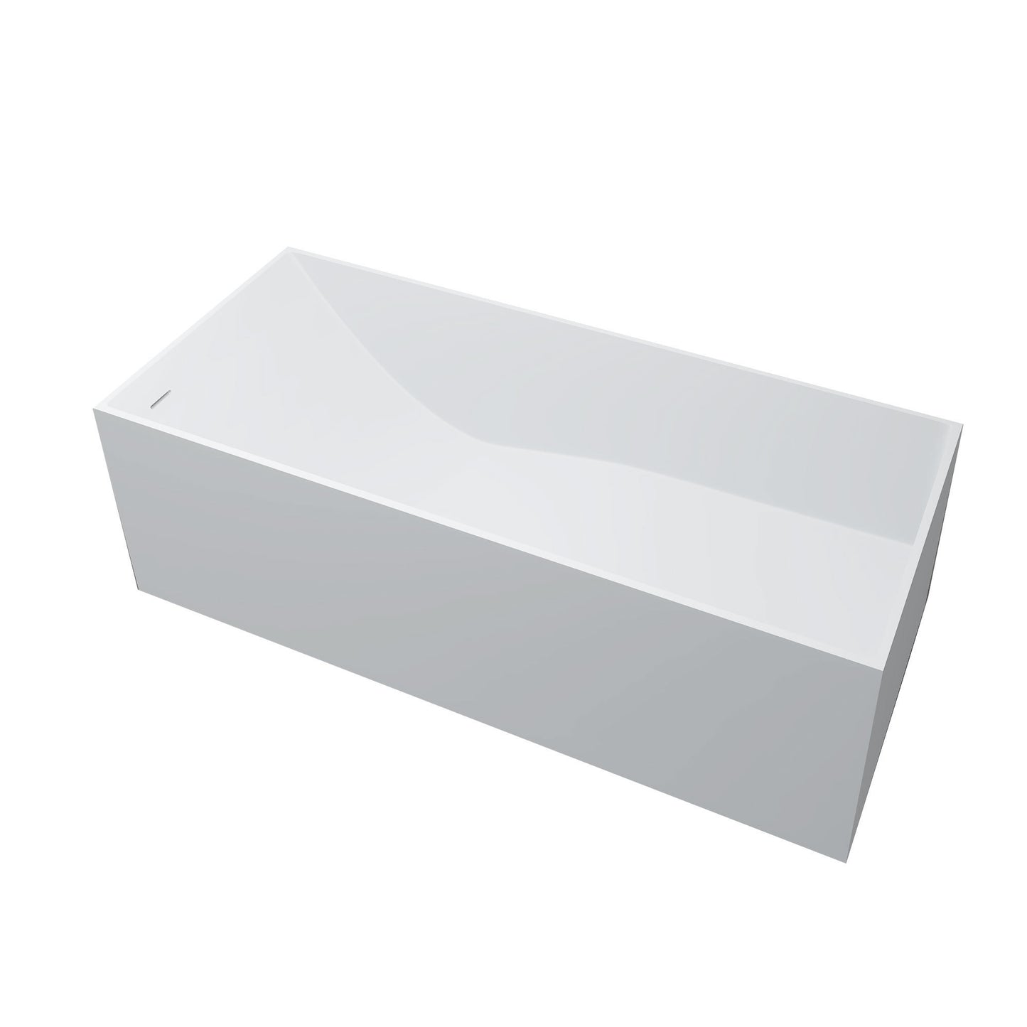 Toei 67" Solid Surface Freestanding Soaking Bathtub - Matte White