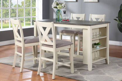 Sandy Counter Height Chairs (Set of 2) - Cream White