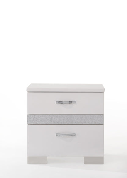 Naima II High Gloss Nightstand - White