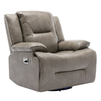 Meyer 360° Swivel and Rocking Manual Recliner Chair with a LED - Gray