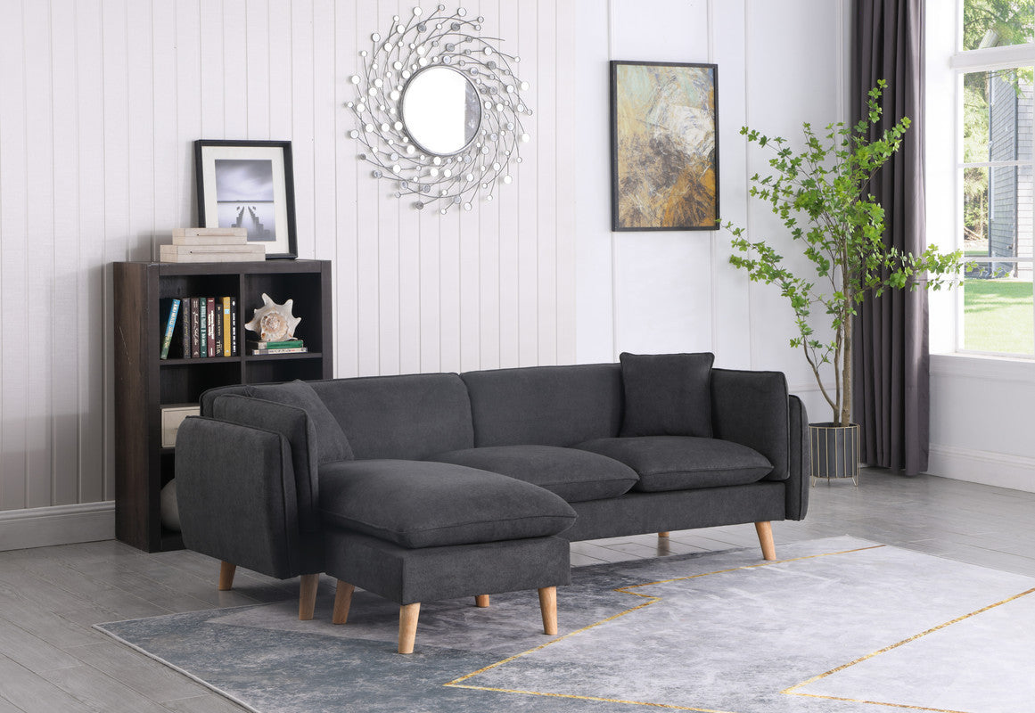 Brayden Fabric Sectional Sofa Chaise - Dark Gray