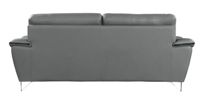 Eden Genuine Leather Loveseat - Gray