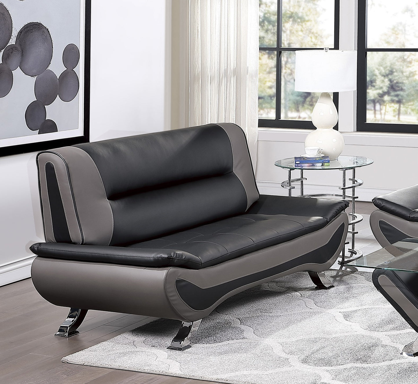 Moreno Loveseat - Black+Gray