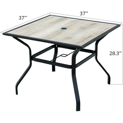 Aio Patio Metal Square Dining Table - Beige