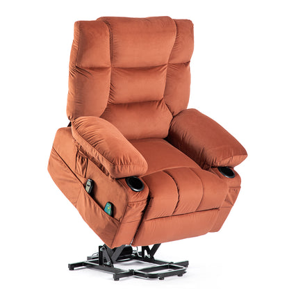 Parsons Power Lift Recliner with Massage Function - Brown