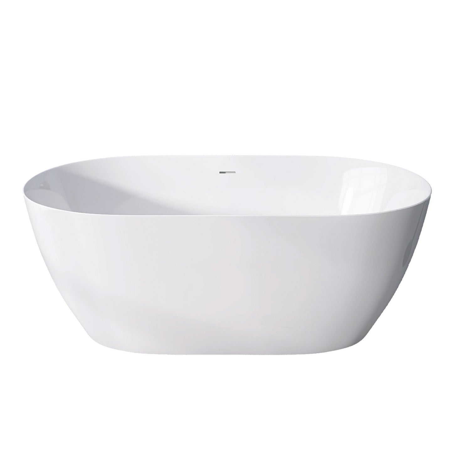 Onpa 55" Oval Shape  Acrylic Freestanding  Soaking Bathtub - Gloss WhiteOnpa