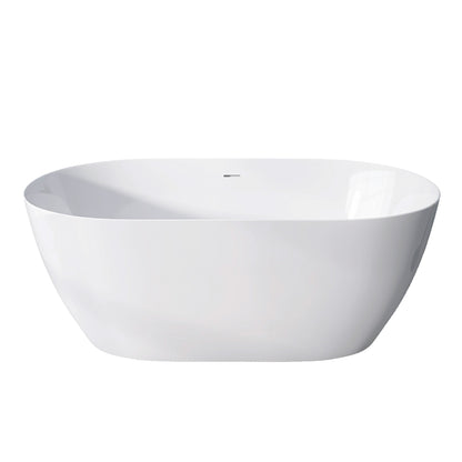 Nuvo 51" Acrylic Free Standing Oval Shape Soaking Tub - Gloss White