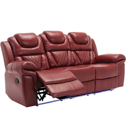 Milo 3 Pieces Recliner Sofa Sets - Red