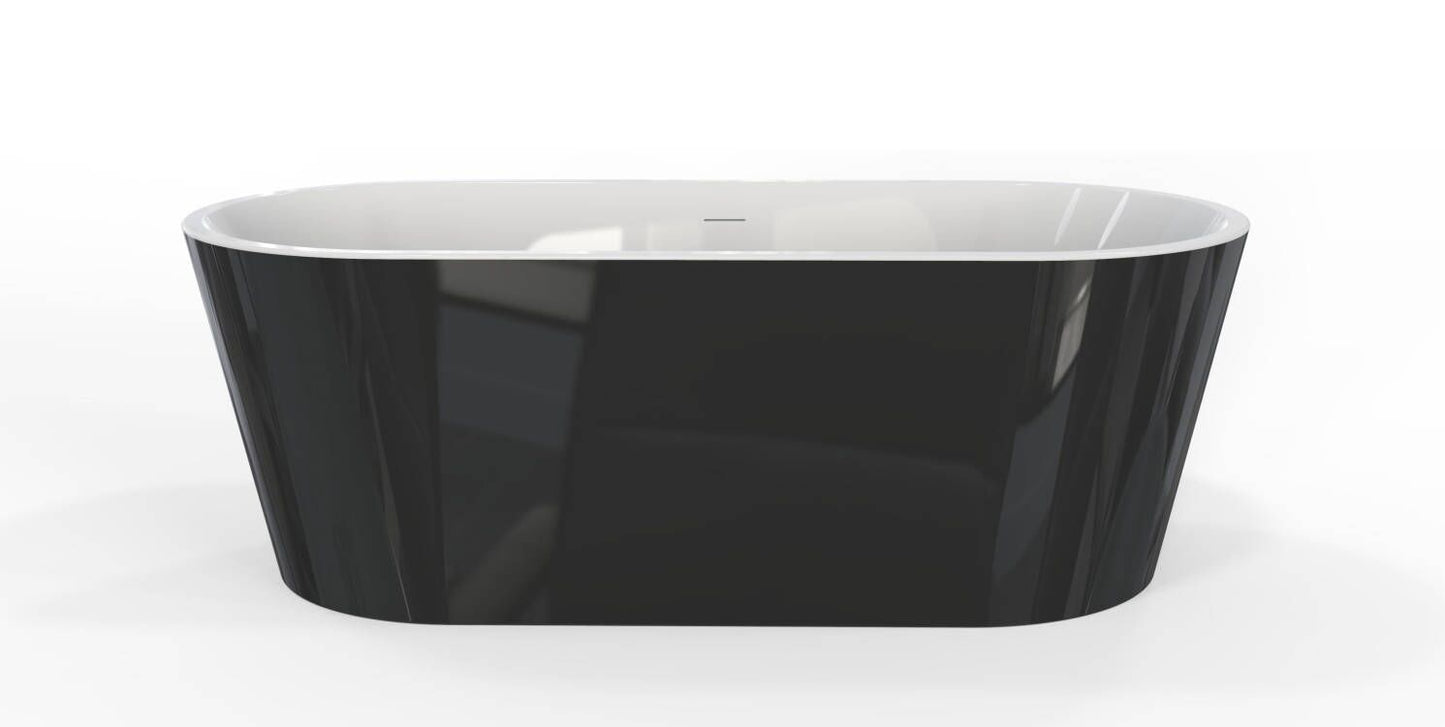 Veno 60" Acrylic Freestanding Soaking Bathtub  - Black