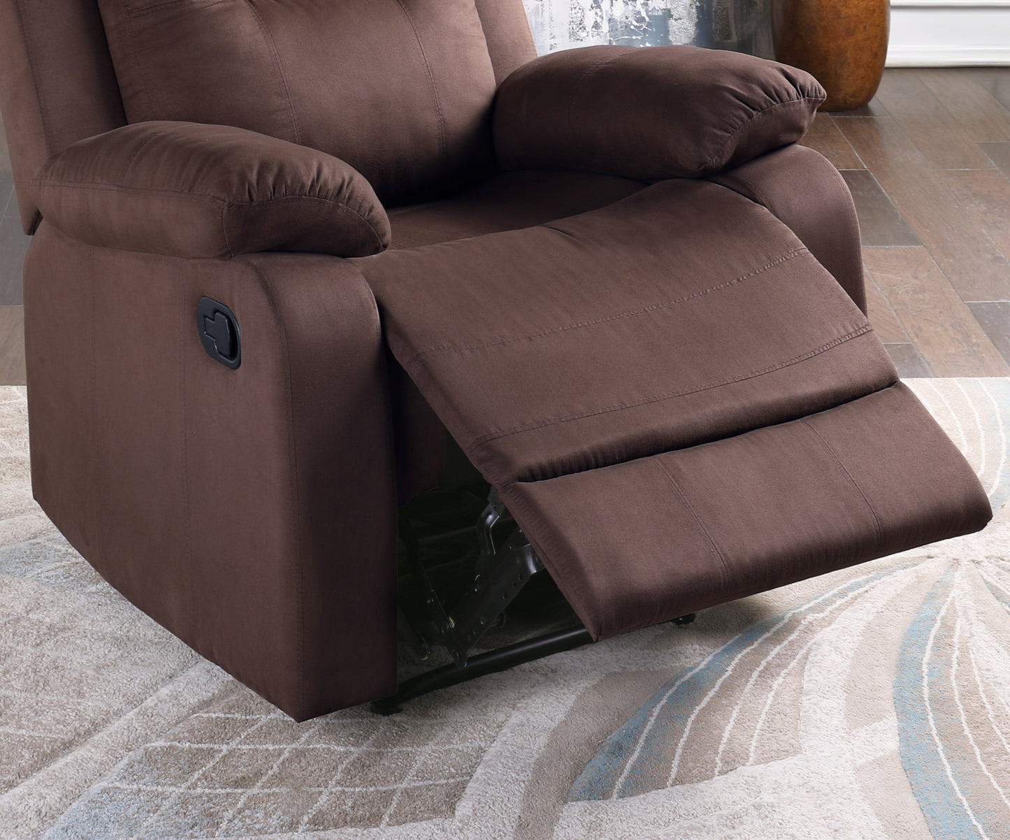 Freda Microfiber Motion Recliner - Chocolate