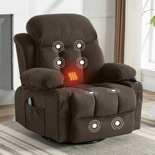 Vanbow Recliner Chair Massage Heating with USB - Brown