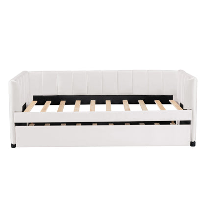 Tano Twin Size Upholstered Daybed with Trundle - Beige