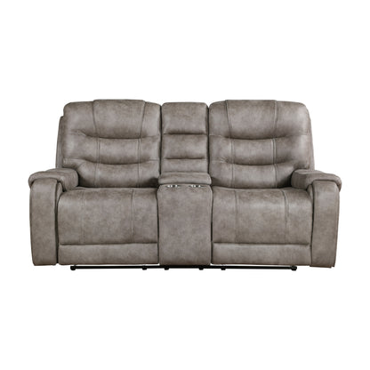 Zaina Dual Reclining Loveseat with Center Console - Brown