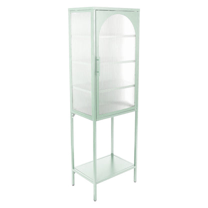 Arched Tempered Glass High Cabinet - Mint Green