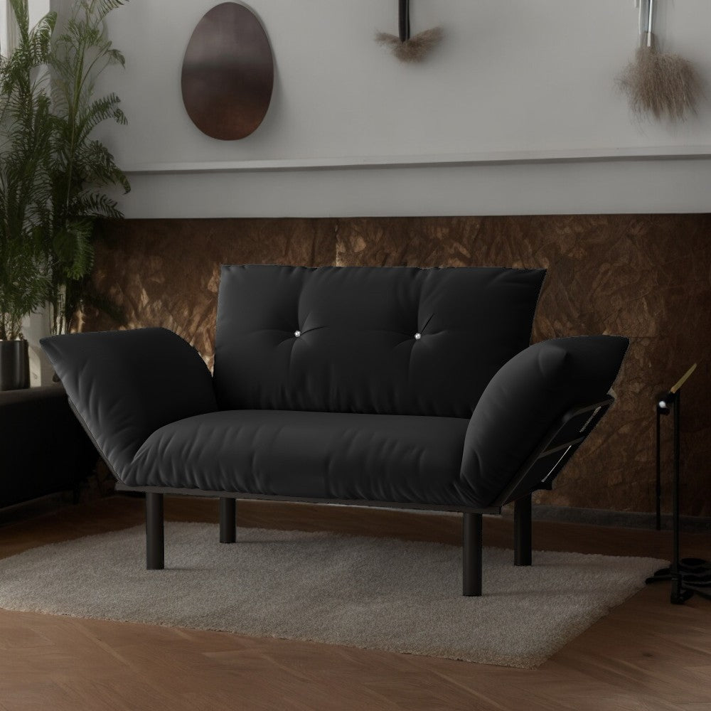 Ada Futon Loveseat - Black