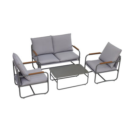 Julio 4 Pc Outdoor Patio Seating Set - Gray