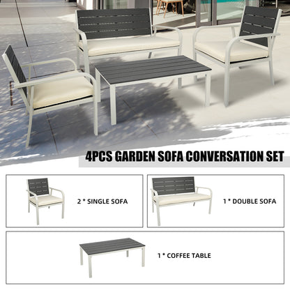 Britt 4 Pc Outdoor Patio Seating Set - White