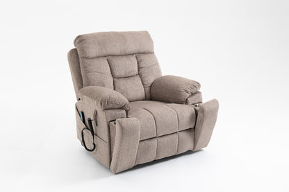 Wilson Power Electric Chenille Reclining Chair - Light Brown