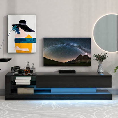 Belmo TV Stand with LED Color Changing Lights - Black