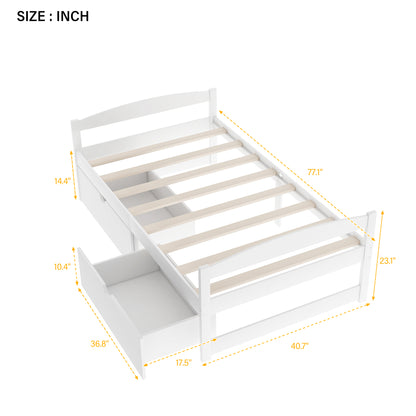 Array Twin Size Daybed with 2 Drawers - White