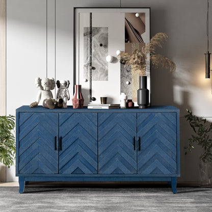 Wave Sideboard Cabinet - Navy Blue