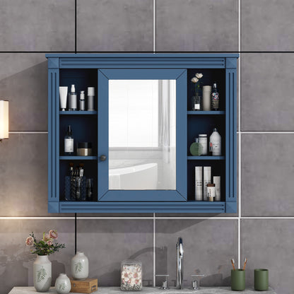 Royal Blue Wall Mounted Bathroom Storage Cabinet