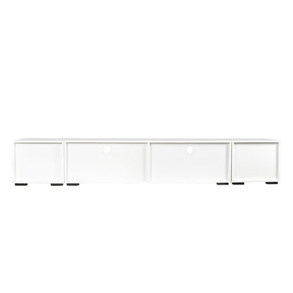 Jig Minimalist Design TV Stand with LED Lights - White